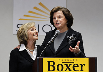 Sentators Boxer and Feinstein speaking together