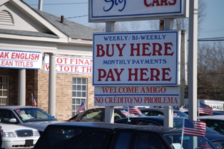 A typical buy here, pay here car lot